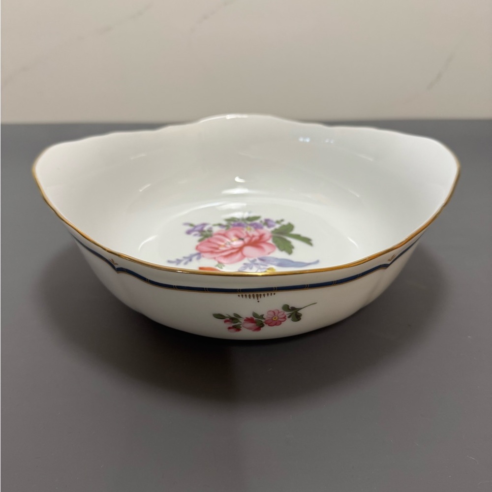 Mikasa Serving Bowl with Pink and Gold Floral Accents
